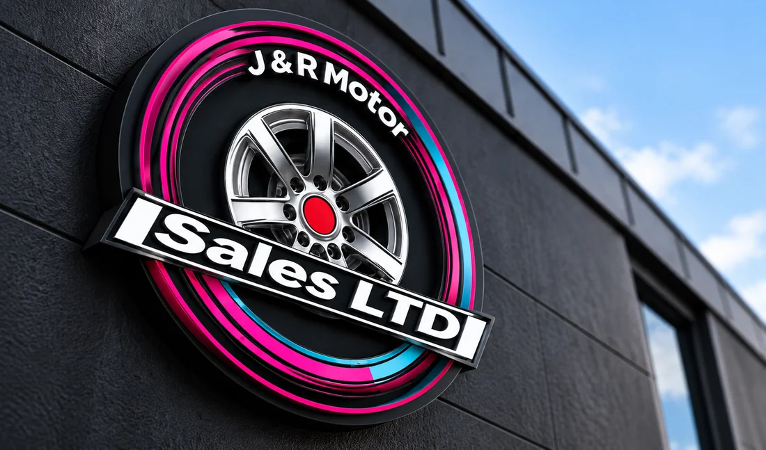 J&R Motor Sales sign on a dealership building