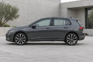 Grey Volkswagen Golf, side profile